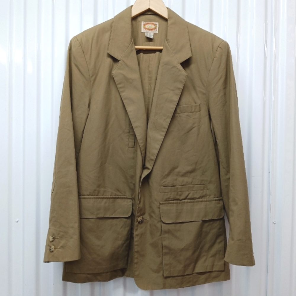 Vintage Safari Banana Republic British Khaki 80s Cotton Blazer